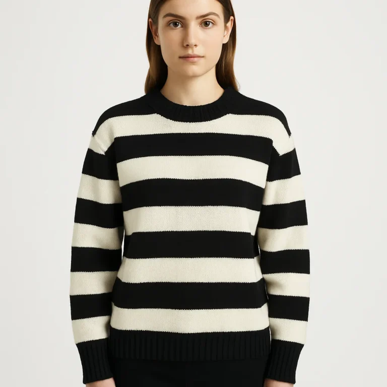 black-and-white-striped-pullover-sweater