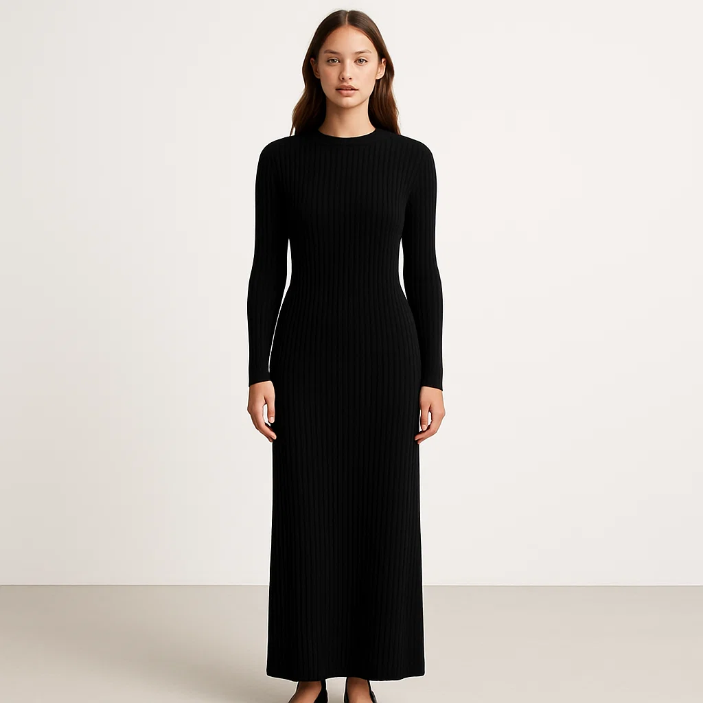 black-maxi-sweater-dress
