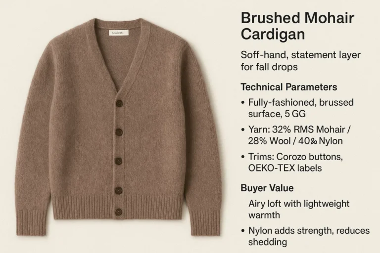 brushed mohair cardigan