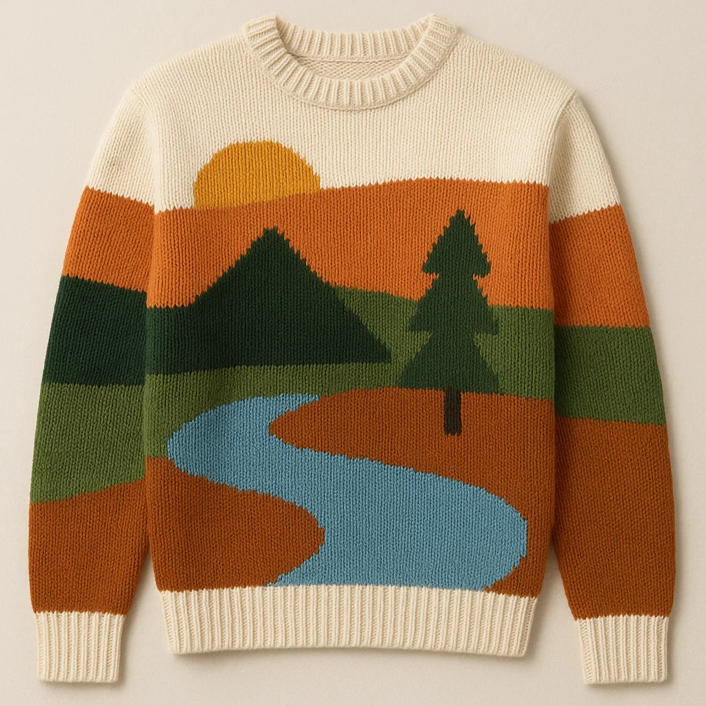 intarsia type knit sweater