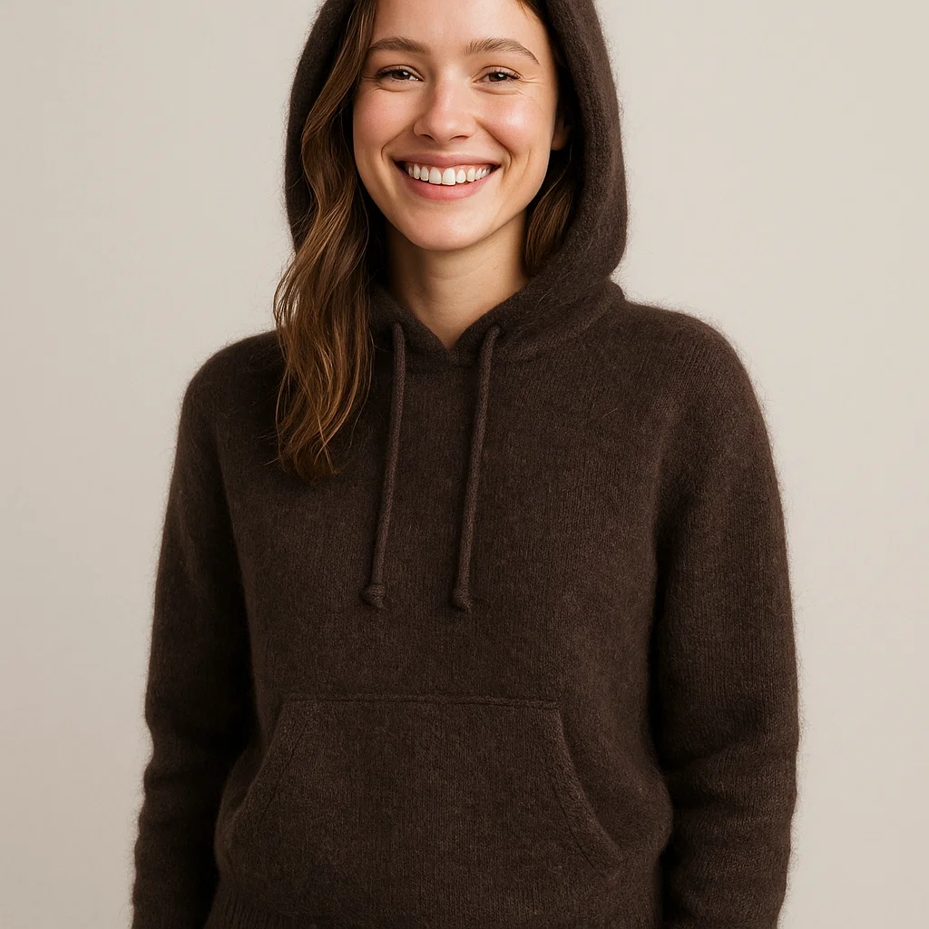 mohair dark brown hoodies