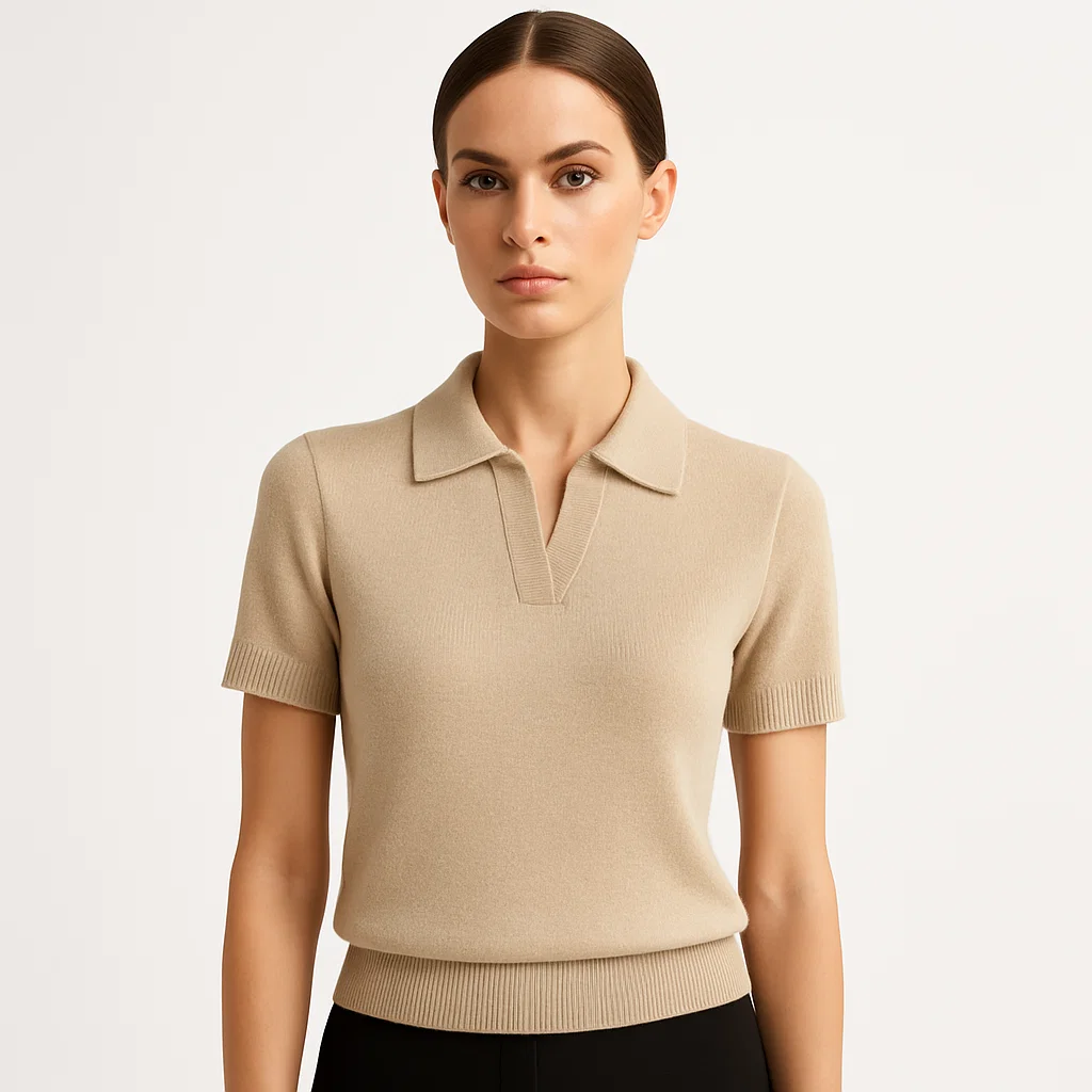 short-sleeve-knit-top-with-collar