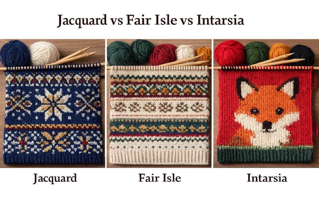 Jacquard vs Fair Isle vs Intarsia comparision