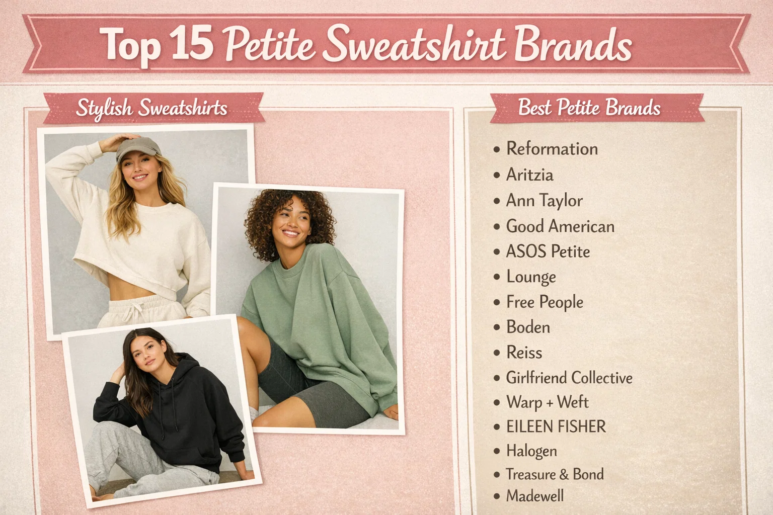 Top 15 Petite Sweatshirt Brands