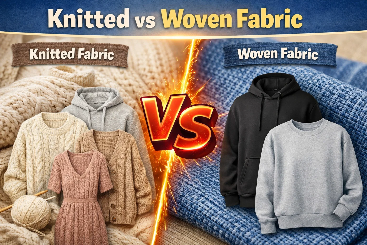spotting knitted vs woven fabrics differents