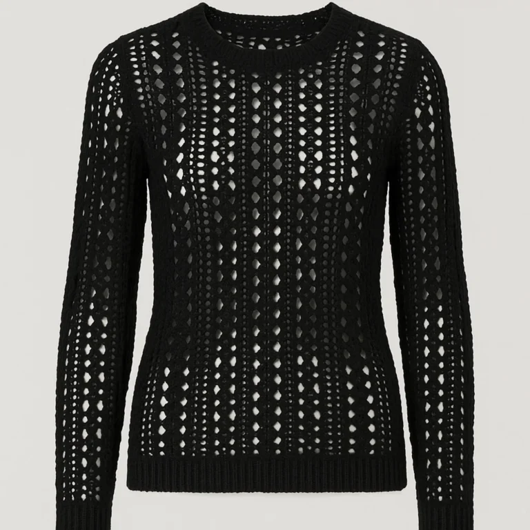 black-crochet-jumper-custom-knitwear-oem