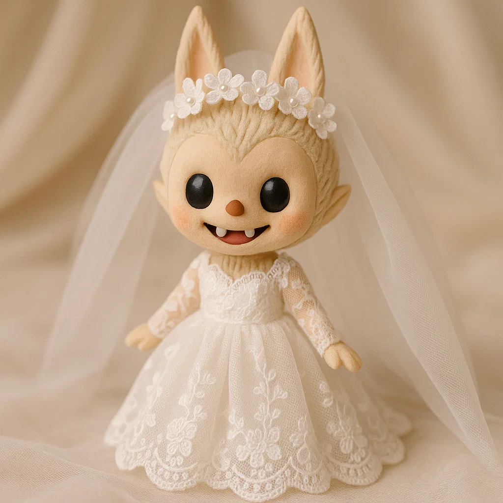 labubu-wedding-dress-white-lace-tulle-veil