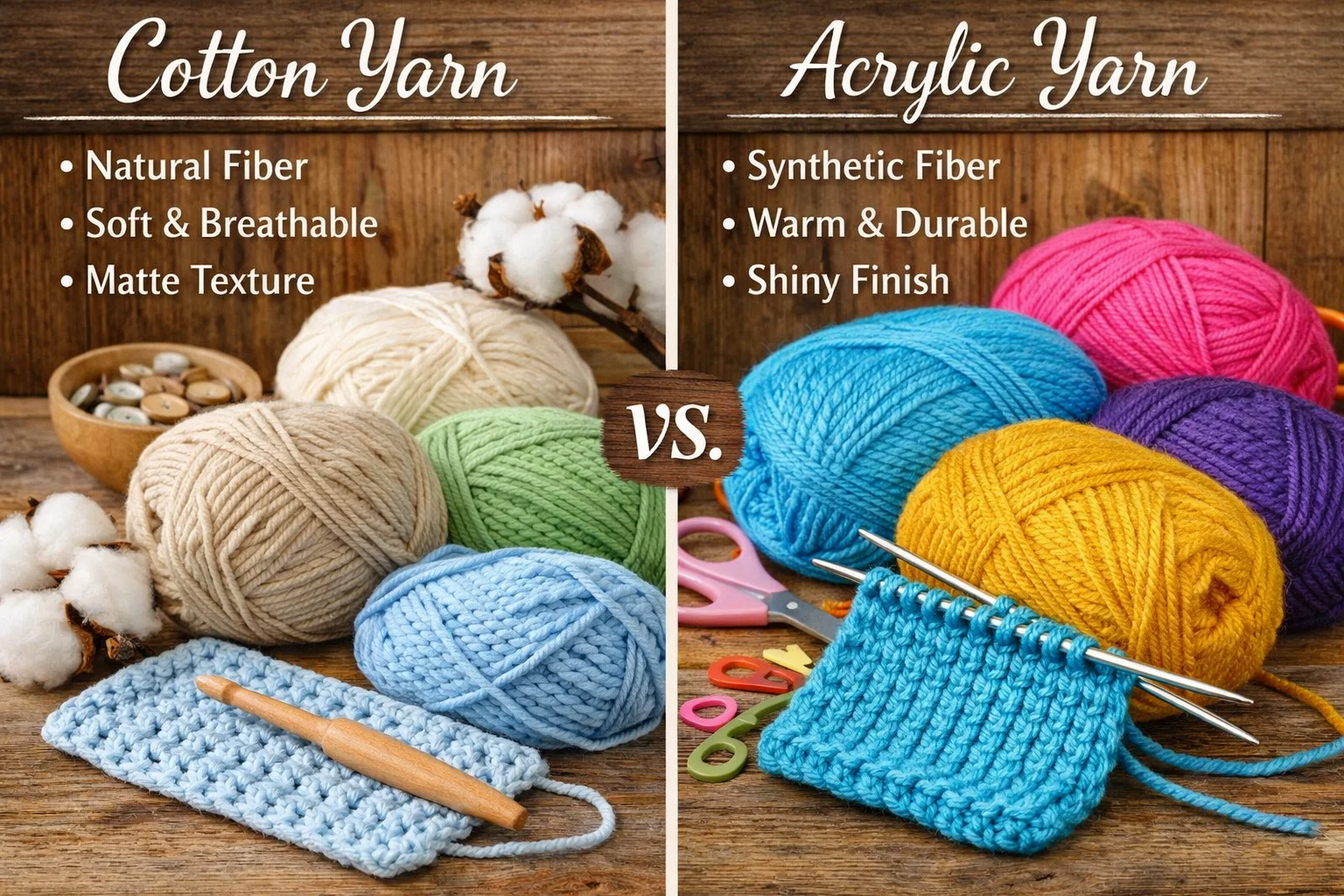 Cotton vs Acrylic Yarn Comparison
