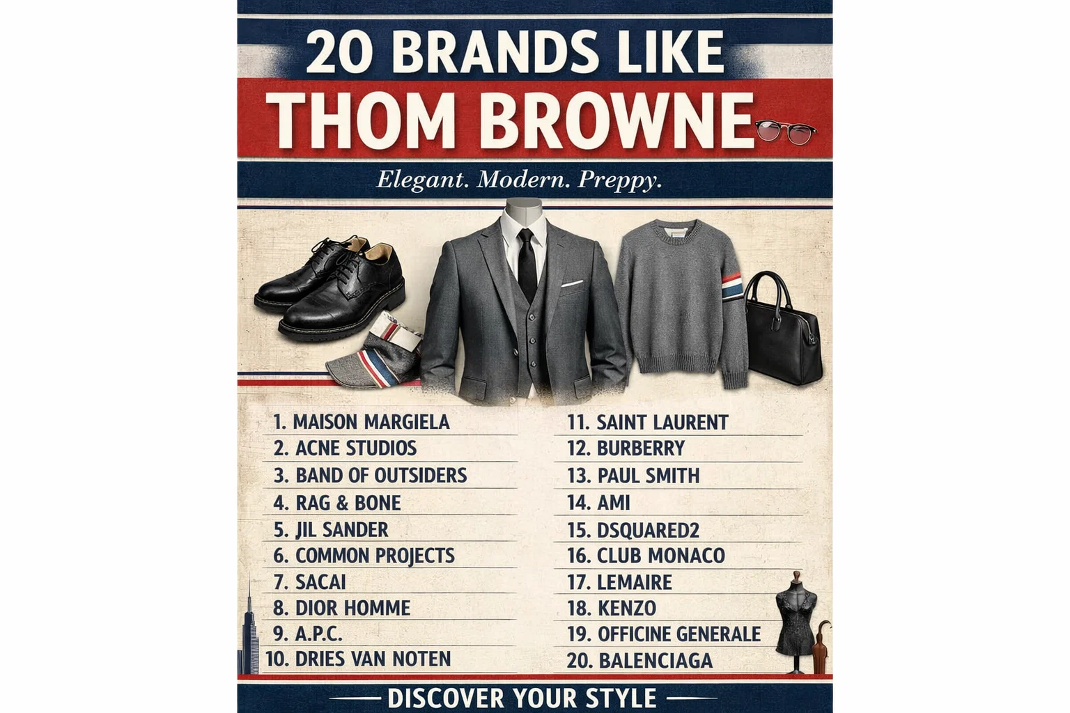 20 Must-Know Brands Like Thom Browne for Sleek Suiting