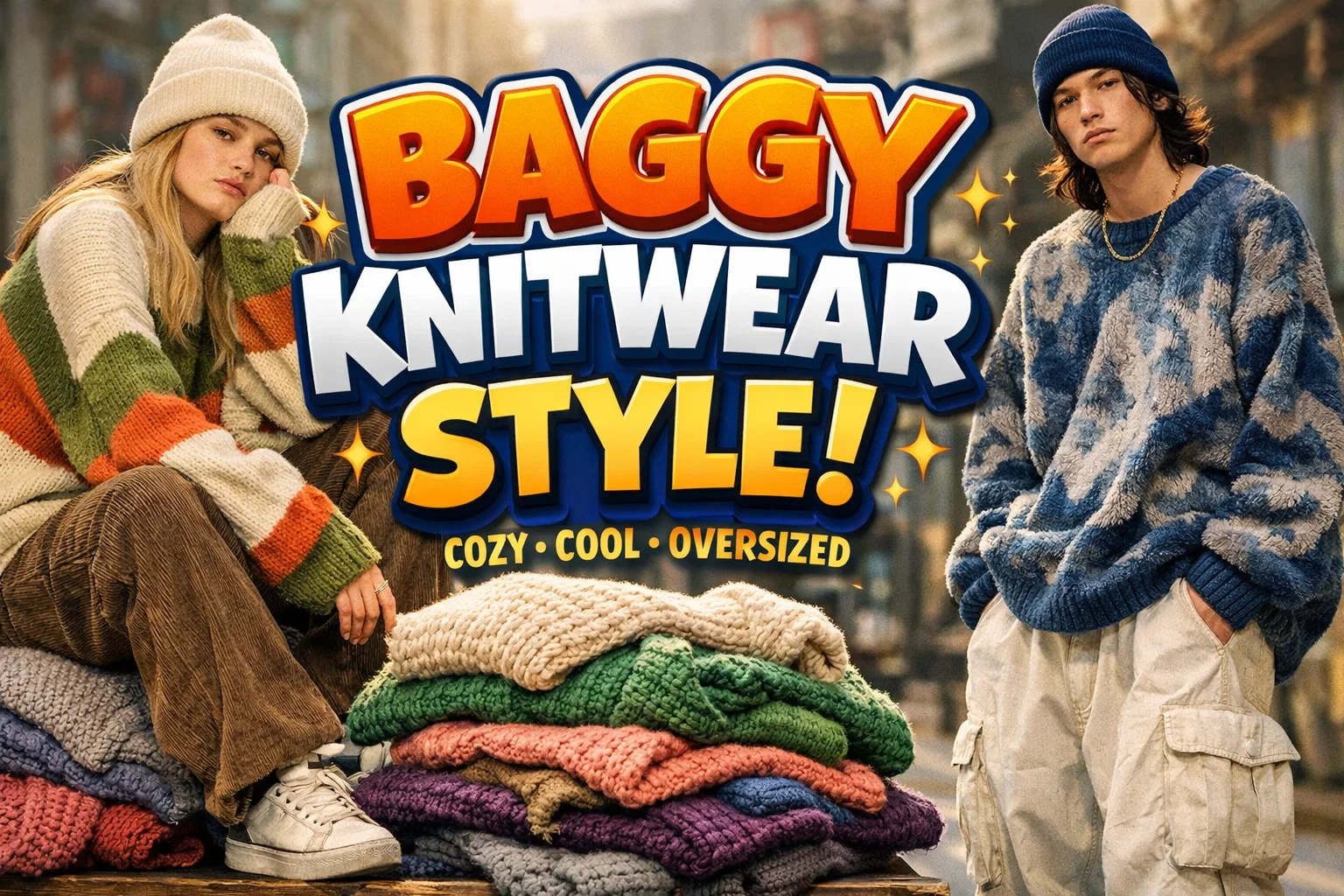 baggy style knitwear garment clothes