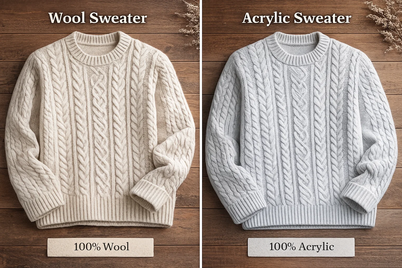 wool vs acrylic sweaters comparision