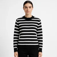 black-and-white-striped-pullover