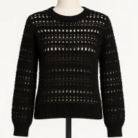 black-crochet-sweater-custom-knitwear-oem
