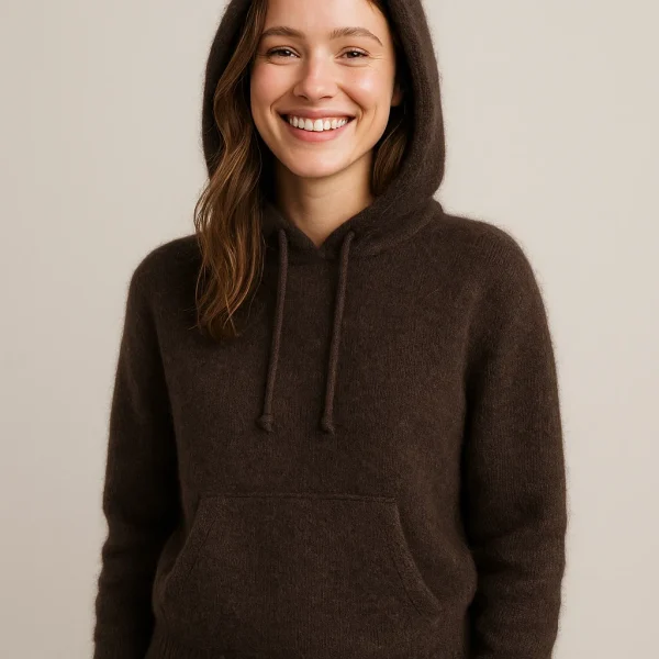 mohair dark brown hoodies