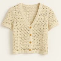 short-sleeve-crochet-cardigan-custom-knitwear-oem